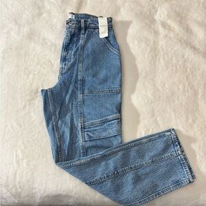 Abercrombie Curve Love Ultra High Rise 90s Straight Utility Jean